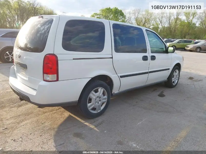 2007 Chevrolet Uplander Ls VIN: 1GBDV13W17D191153 Lot: 41965629
