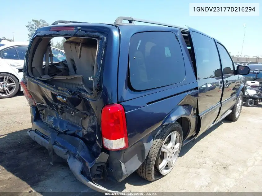 2007 Chevrolet Uplander Ls VIN: 1GNDV23177D216294 Lot: 42127894