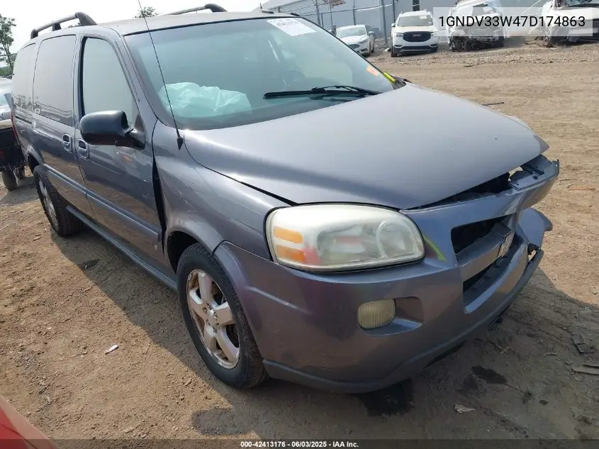 2007 Chevrolet Uplander Lt VIN: 1GNDV33W47D174863 Lot: 42413176