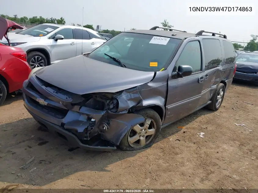 2007 Chevrolet Uplander Lt VIN: 1GNDV33W47D174863 Lot: 42413176