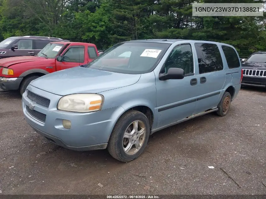 2007 Chevrolet Uplander Ls VIN: 1GNDV23W37D138821 Lot: 42522372