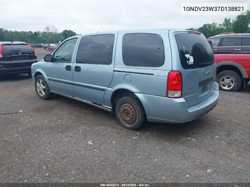 2007 Chevrolet Uplander Ls VIN: 1GNDV23W37D138821 Lot: 42522372