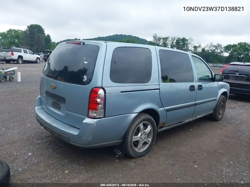 2007 Chevrolet Uplander Ls VIN: 1GNDV23W37D138821 Lot: 42522372