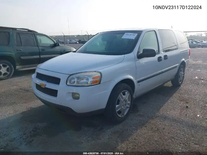 2007 Chevrolet Uplander Ls VIN: 1GNDV23117D122024 Lot: 42620786