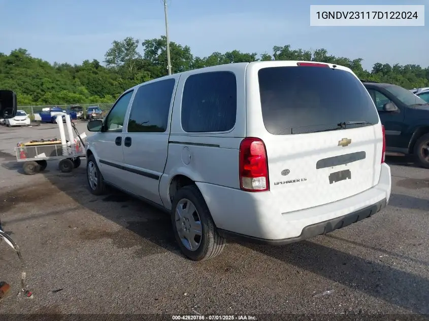 2007 Chevrolet Uplander Ls VIN: 1GNDV23117D122024 Lot: 42620786