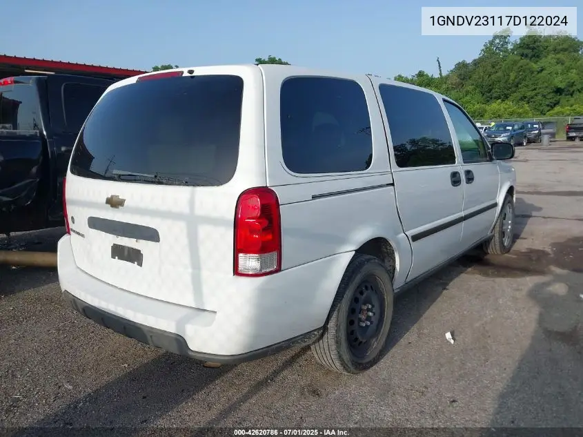 2007 Chevrolet Uplander Ls VIN: 1GNDV23117D122024 Lot: 42620786