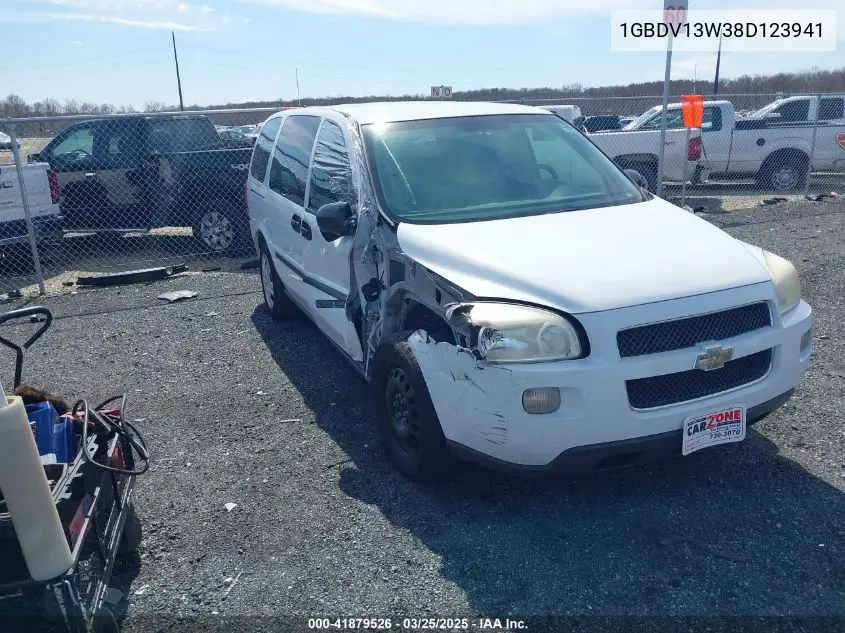 2008 Chevrolet Uplander Cargo VIN: 1GBDV13W38D123941 Lot: 41879526