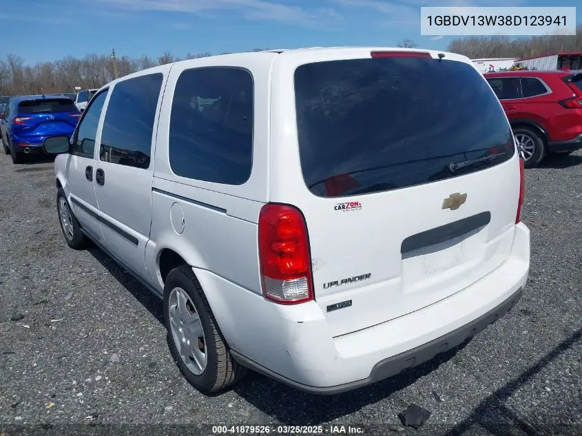 2008 Chevrolet Uplander Cargo VIN: 1GBDV13W38D123941 Lot: 41879526