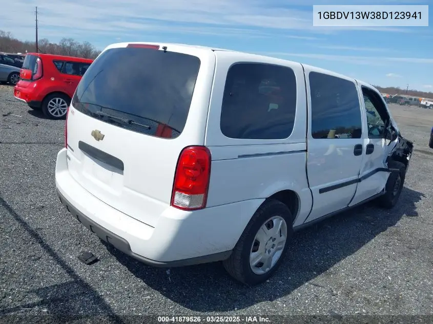 2008 Chevrolet Uplander Cargo VIN: 1GBDV13W38D123941 Lot: 41879526