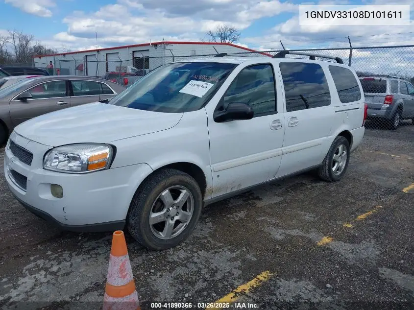 2008 Chevrolet Uplander Lt VIN: 1GNDV33108D101611 Lot: 41890366