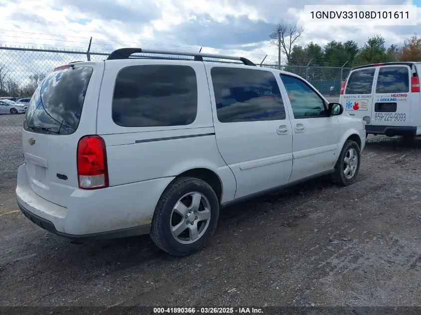 2008 Chevrolet Uplander Lt VIN: 1GNDV33108D101611 Lot: 41890366
