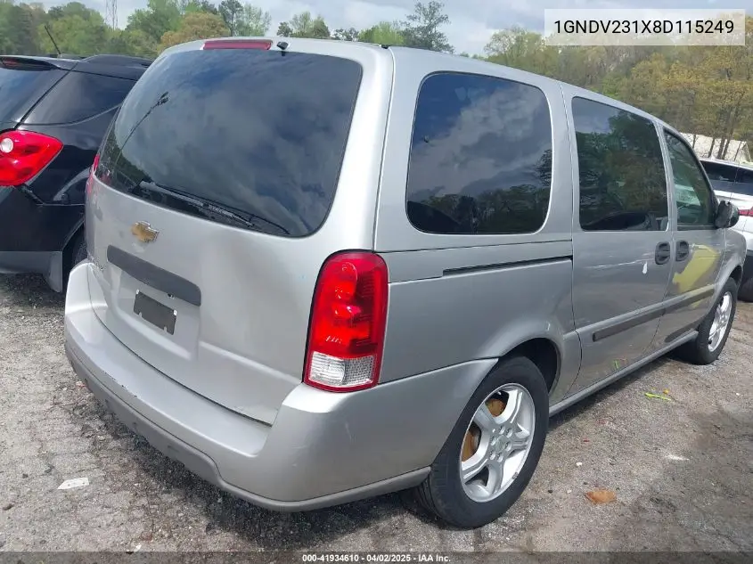2008 Chevrolet Uplander Ls VIN: 1GNDV231X8D115249 Lot: 41934610