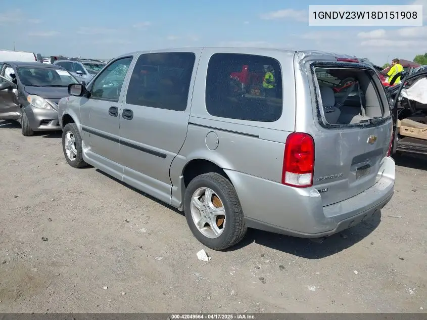 2008 Chevrolet Uplander Ls VIN: 1GNDV23W18D151908 Lot: 42049564