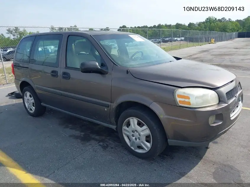 2008 Chevrolet Uplander Ls VIN: 1GNDU23W68D209143 Lot: 42093264