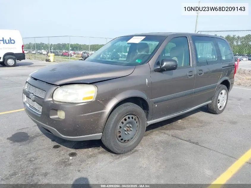 2008 Chevrolet Uplander Ls VIN: 1GNDU23W68D209143 Lot: 42093264