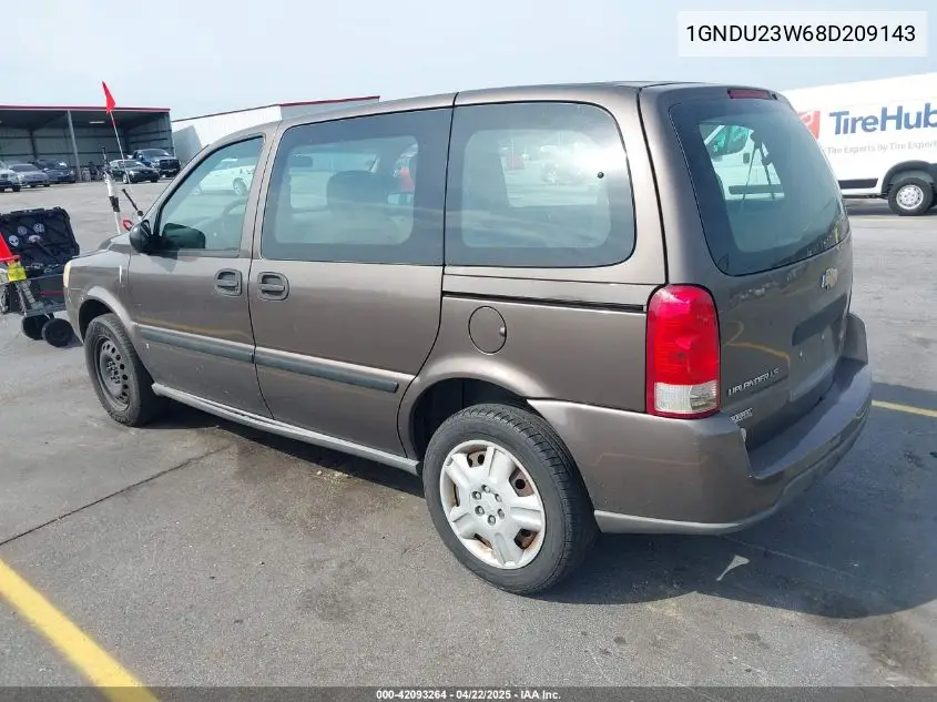 2008 Chevrolet Uplander Ls VIN: 1GNDU23W68D209143 Lot: 42093264
