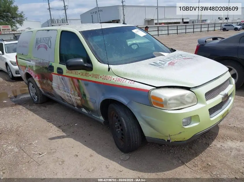 2008 Chevrolet Uplander Cargo VIN: 1GBDV13W48D208609 Lot: 42196783