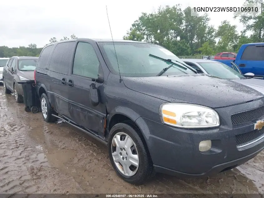2008 Chevrolet Uplander Ls VIN: 1GNDV23W58D106910 Lot: 42548107