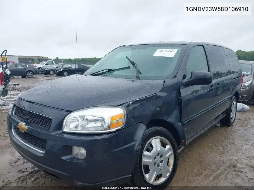 2008 Chevrolet Uplander Ls VIN: 1GNDV23W58D106910 Lot: 42548107