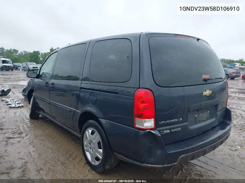 2008 Chevrolet Uplander Ls VIN: 1GNDV23W58D106910 Lot: 42548107