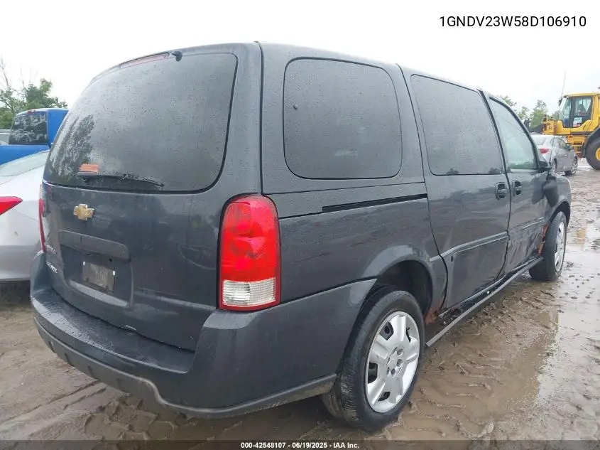 2008 Chevrolet Uplander Ls VIN: 1GNDV23W58D106910 Lot: 42548107