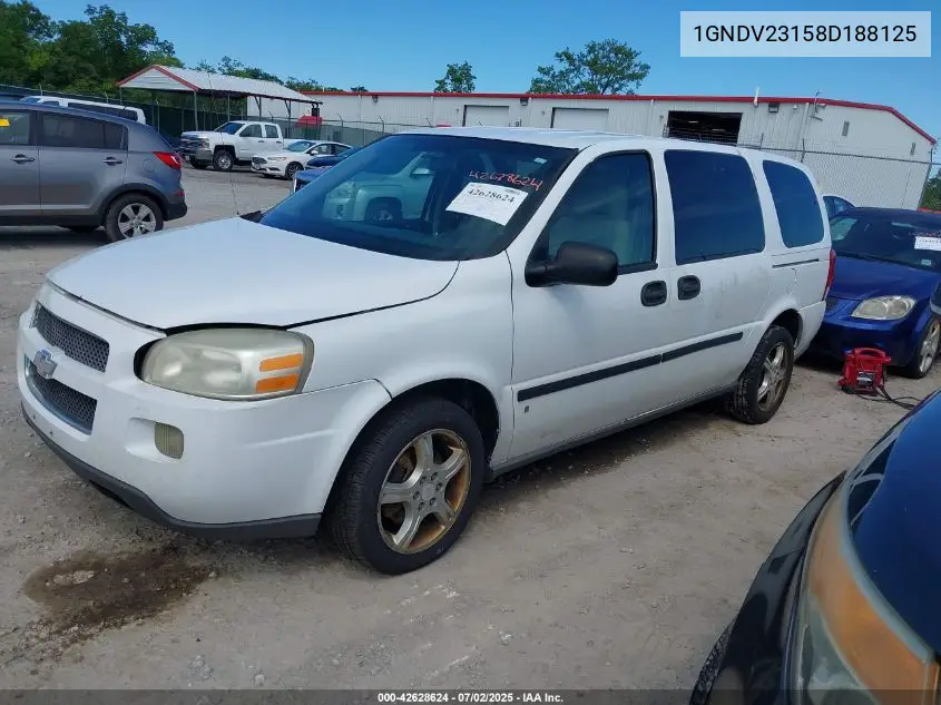2008 Chevrolet Uplander Ls VIN: 1GNDV23158D188125 Lot: 42628624