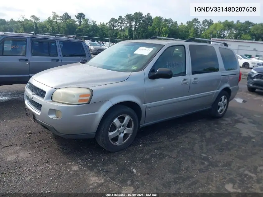 2008 Chevrolet Uplander Lt VIN: 1GNDV33148D207608 Lot: 42680449