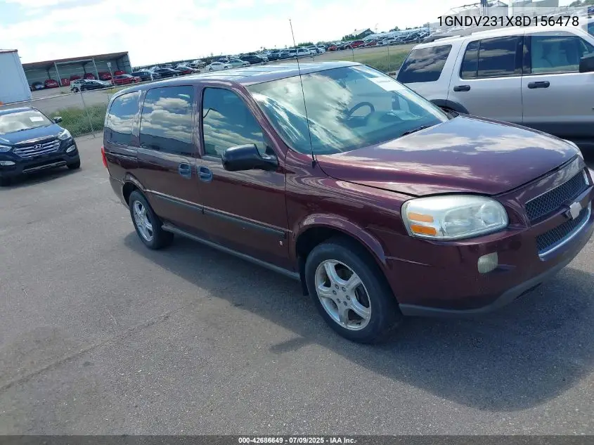 2008 Chevrolet Uplander Ls VIN: 1GNDV231X8D156478 Lot: 42686649