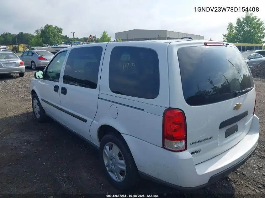 2008 Chevrolet Uplander Ls VIN: 1GNDV23W78D154408 Lot: 42687284