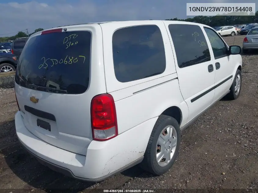 2008 Chevrolet Uplander Ls VIN: 1GNDV23W78D154408 Lot: 42687284