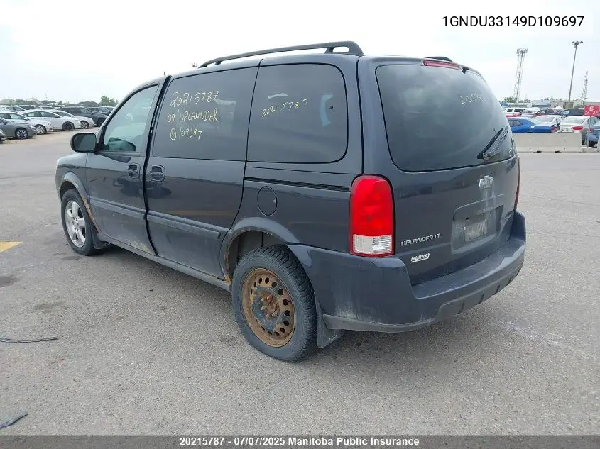 2009 Chevrolet Uplander Ls VIN: 1GNDU33149D109697 Lot: 20215787