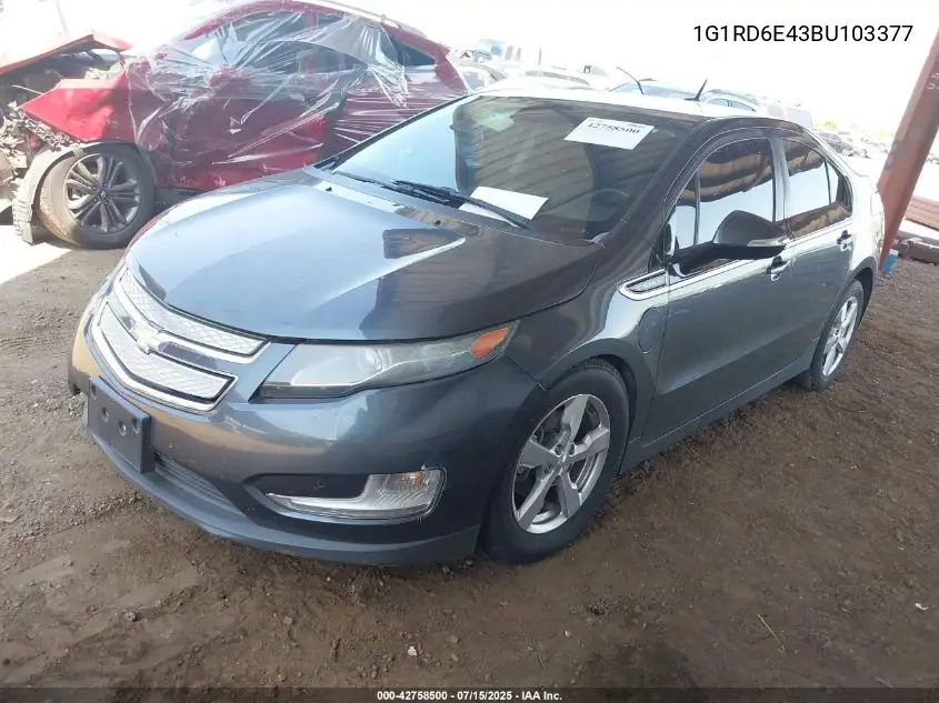 2011 Chevrolet Volt VIN: 1G1RD6E43BU103377 Lot: 42758500