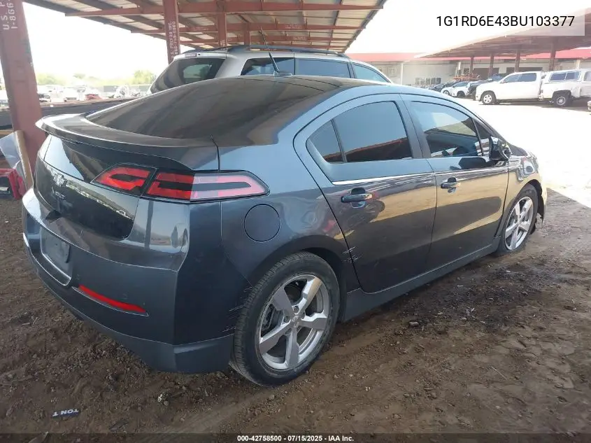 2011 Chevrolet Volt VIN: 1G1RD6E43BU103377 Lot: 42758500