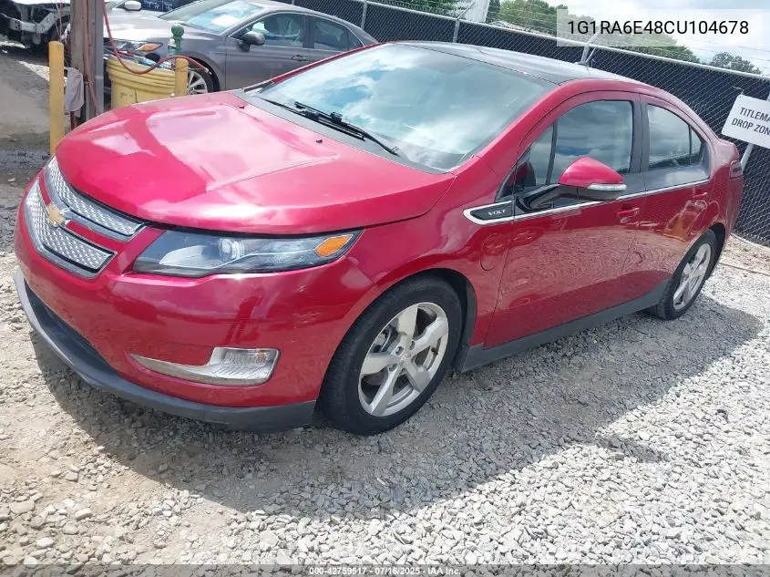 2012 Chevrolet Volt VIN: 1G1RA6E48CU104678 Lot: 42759517