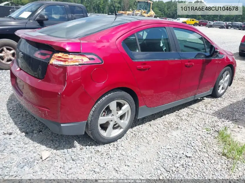 2012 Chevrolet Volt VIN: 1G1RA6E48CU104678 Lot: 42759517