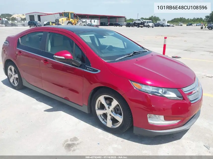 2012 Chevrolet Volt VIN: 1G1RB6E48CU108596 Lot: 42762492