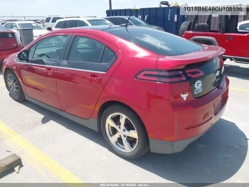 2012 Chevrolet Volt VIN: 1G1RB6E48CU108596 Lot: 42762492