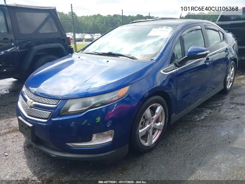 2012 Chevrolet Volt VIN: 1G1RC6E40CU106368 Lot: 42770261