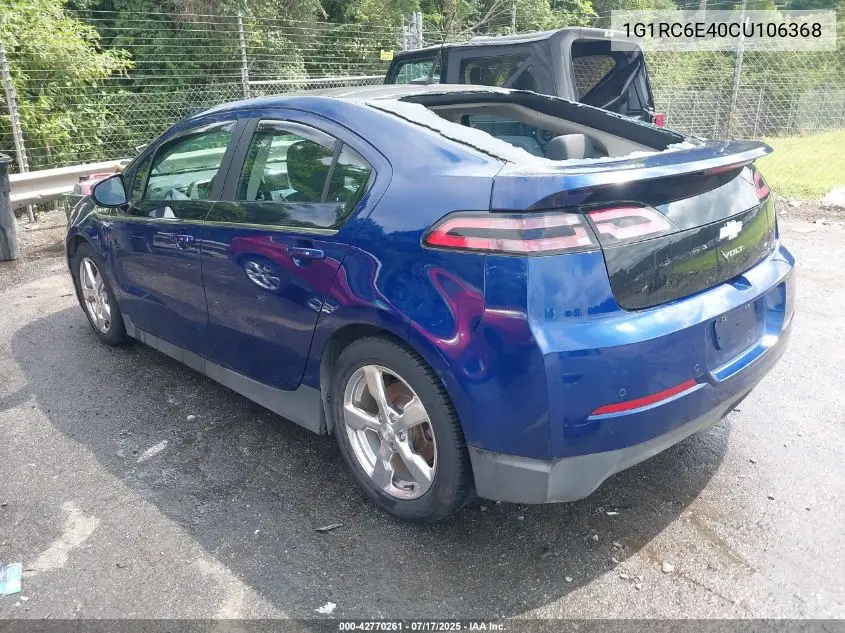 2012 Chevrolet Volt VIN: 1G1RC6E40CU106368 Lot: 42770261