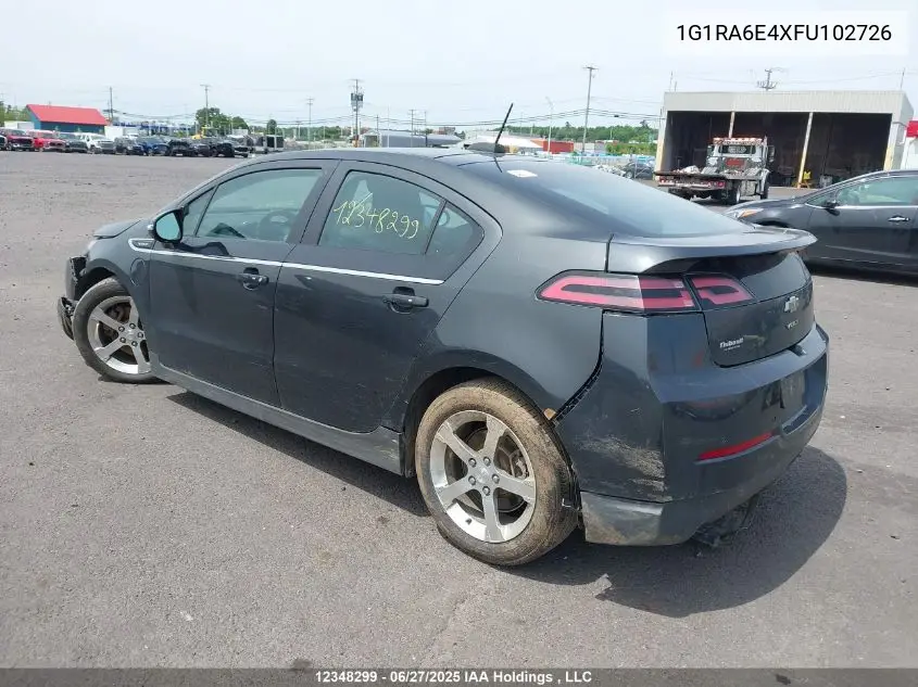 2015 Chevrolet Volt VIN: 1G1RA6E4XFU102726 Lot: 12348299