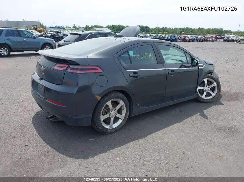 2015 Chevrolet Volt VIN: 1G1RA6E4XFU102726 Lot: 12348299