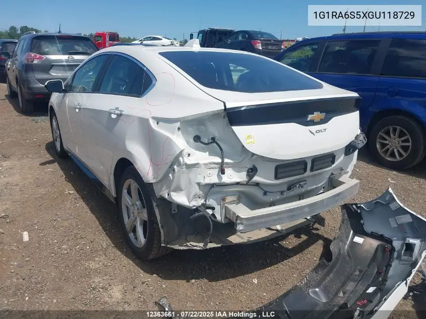 2016 Chevrolet Volt Lt VIN: 1G1RA6S5XGU118729 Lot: 12363661