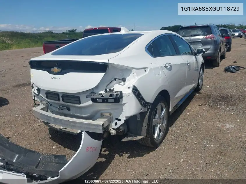 2016 Chevrolet Volt Lt VIN: 1G1RA6S5XGU118729 Lot: 12363661