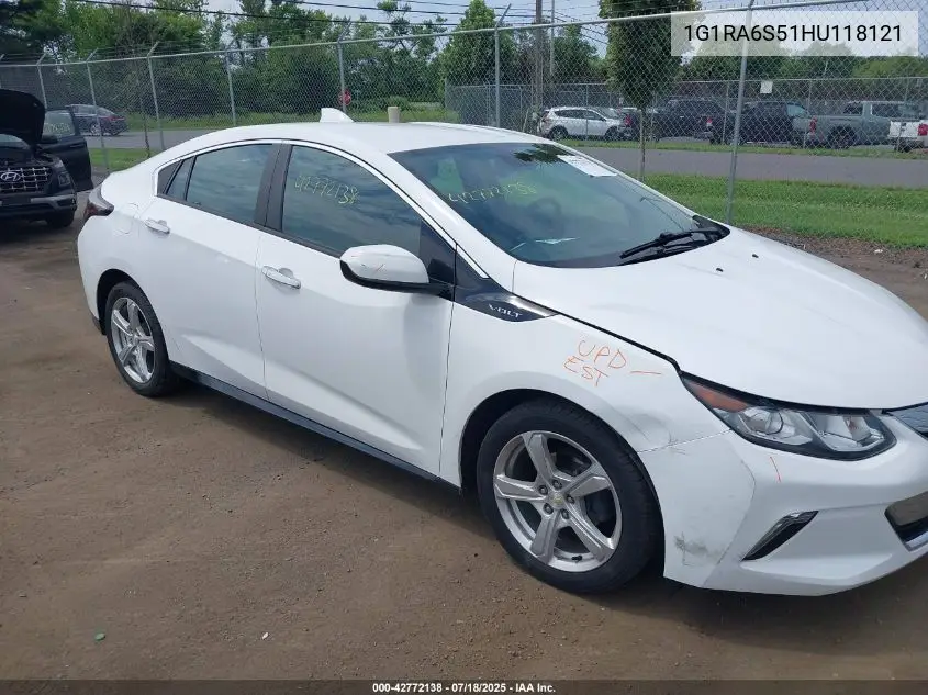 2017 Chevrolet Volt Lt VIN: 1G1RA6S51HU118121 Lot: 42772138