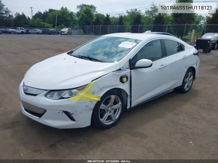 2017 Chevrolet Volt Lt VIN: 1G1RA6S51HU118121 Lot: 42772138