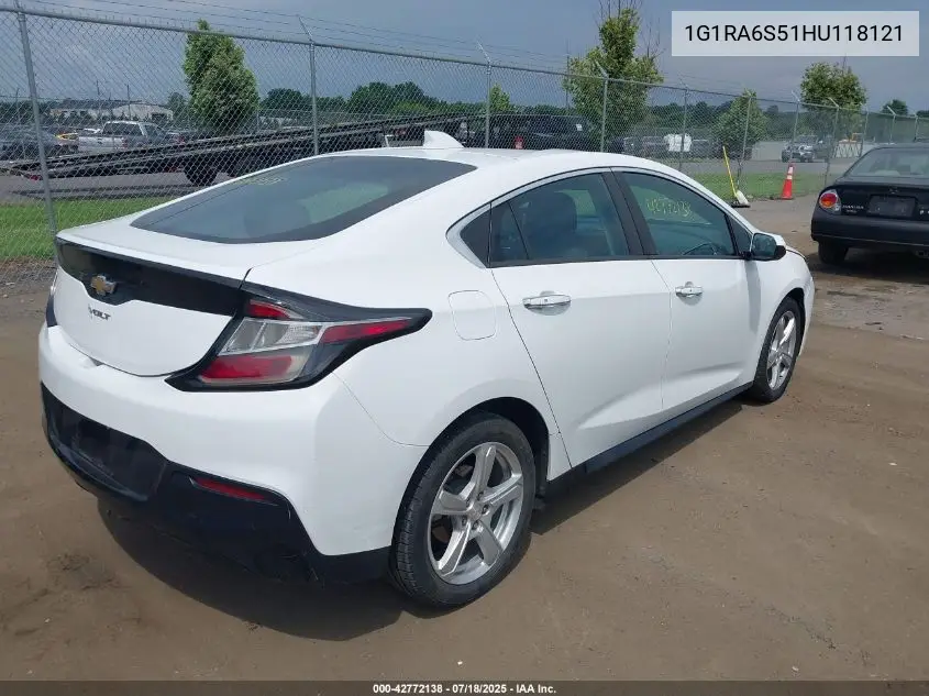 2017 Chevrolet Volt Lt VIN: 1G1RA6S51HU118121 Lot: 42772138