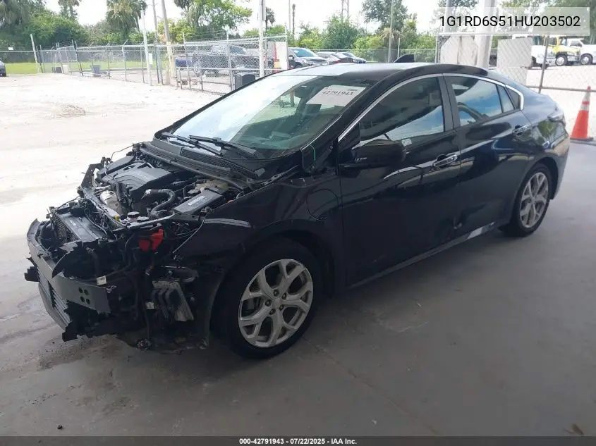 2017 Chevrolet Volt Premier VIN: 1G1RD6S51HU203502 Lot: 42791943