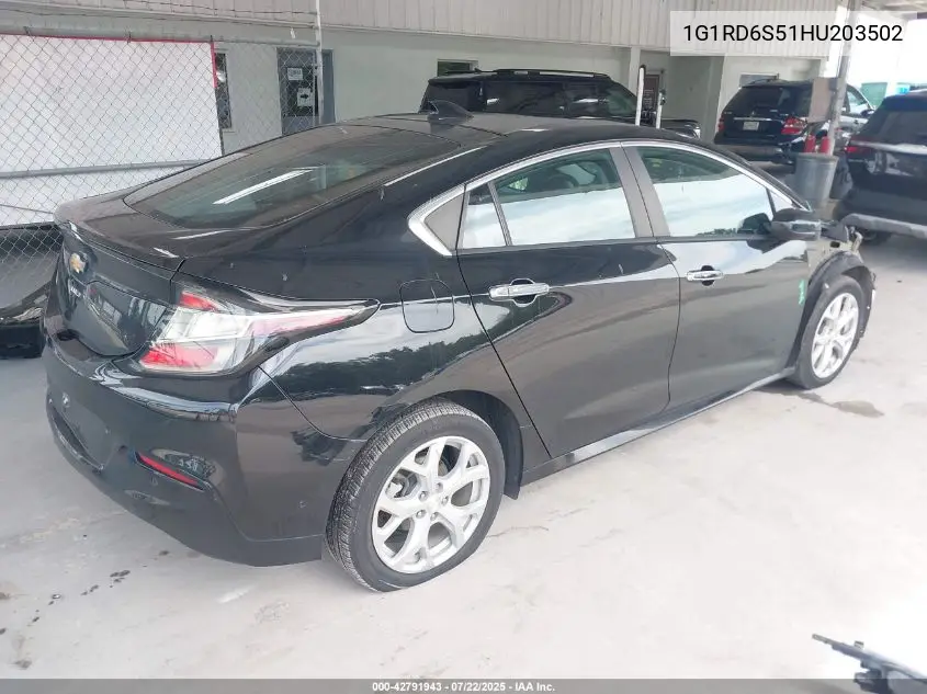 2017 Chevrolet Volt Premier VIN: 1G1RD6S51HU203502 Lot: 42791943