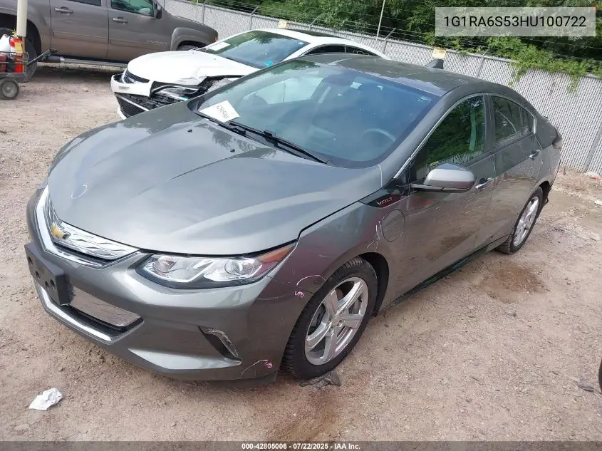 2017 Chevrolet Volt Lt VIN: 1G1RA6S53HU100722 Lot: 42805006