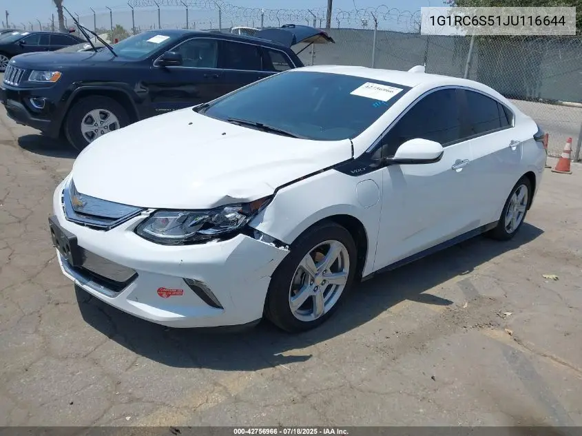 2018 Chevrolet Volt Lt VIN: 1G1RC6S51JU116644 Lot: 42756966